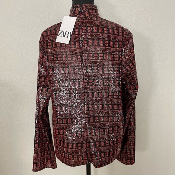 NWT Zara Sequin Top  - Picture 8 of 9